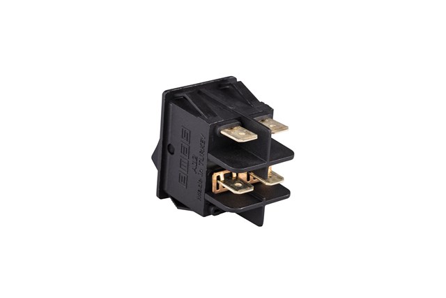 30*22mm Black Body 1NO+1NO w/o Illumination with Terminal with Bridge (0-I) Marked Black A12 Series Rocker Switch